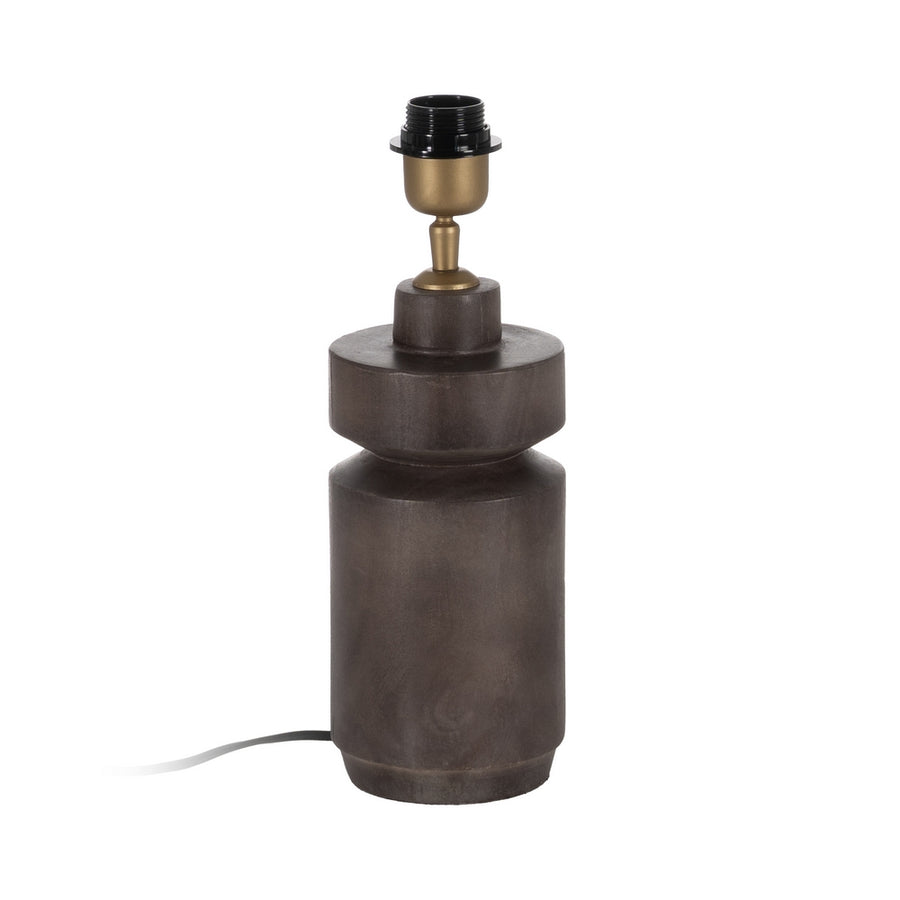 BROWN MANGO WOOD TABLE LAMP BASE 12 X 12 X 25 CM