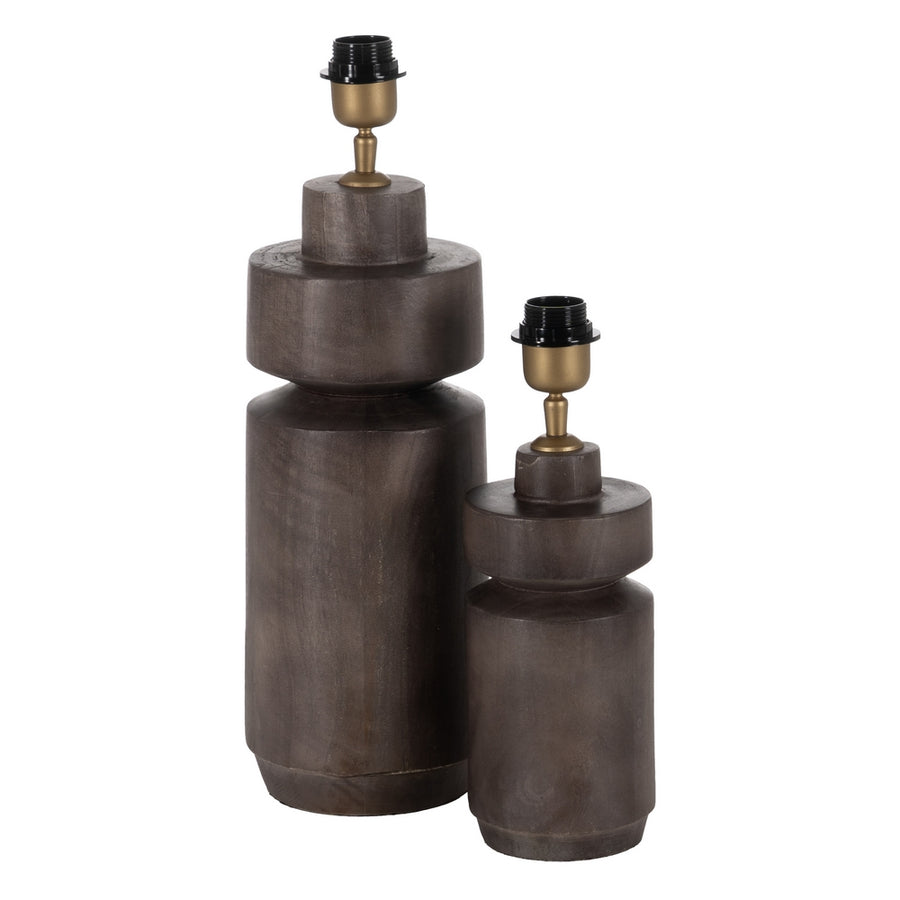 BROWN MANGO WOOD TABLE LAMP BASE 16 X 16 X 40 CM