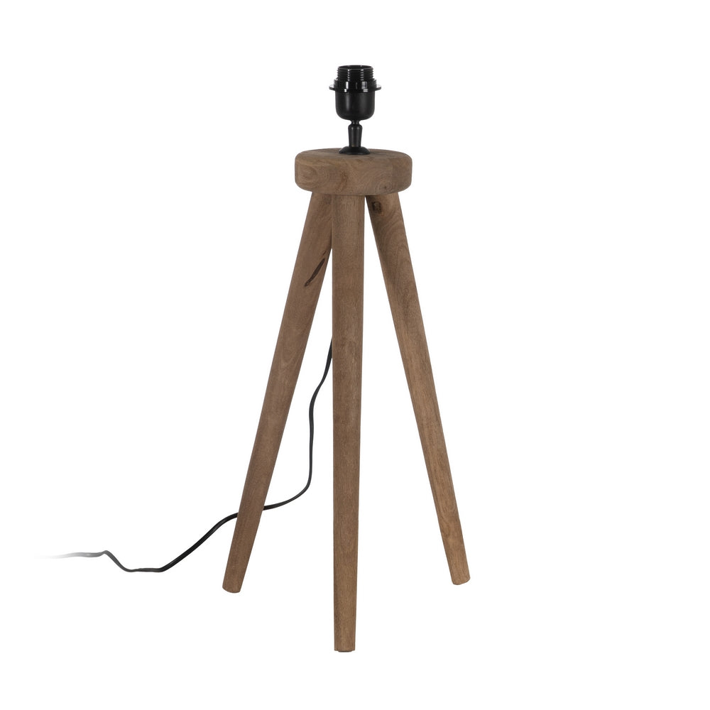 BROWN MANGO WOOD TABLE LAMP BASE 24 X 24 X 48 CM