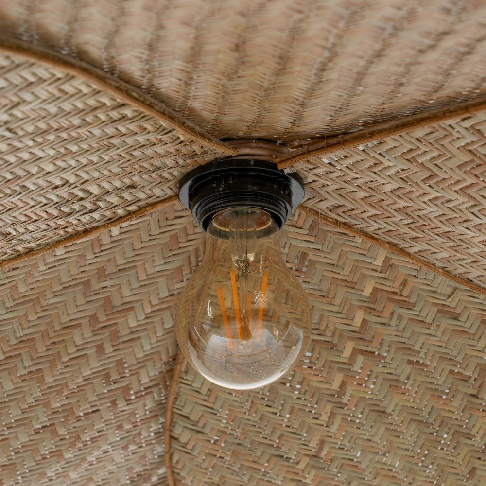 LÁMPARA TECHO FIBRA NATURAL ILUMINACIÓN 82 X 82 X 28 CM
