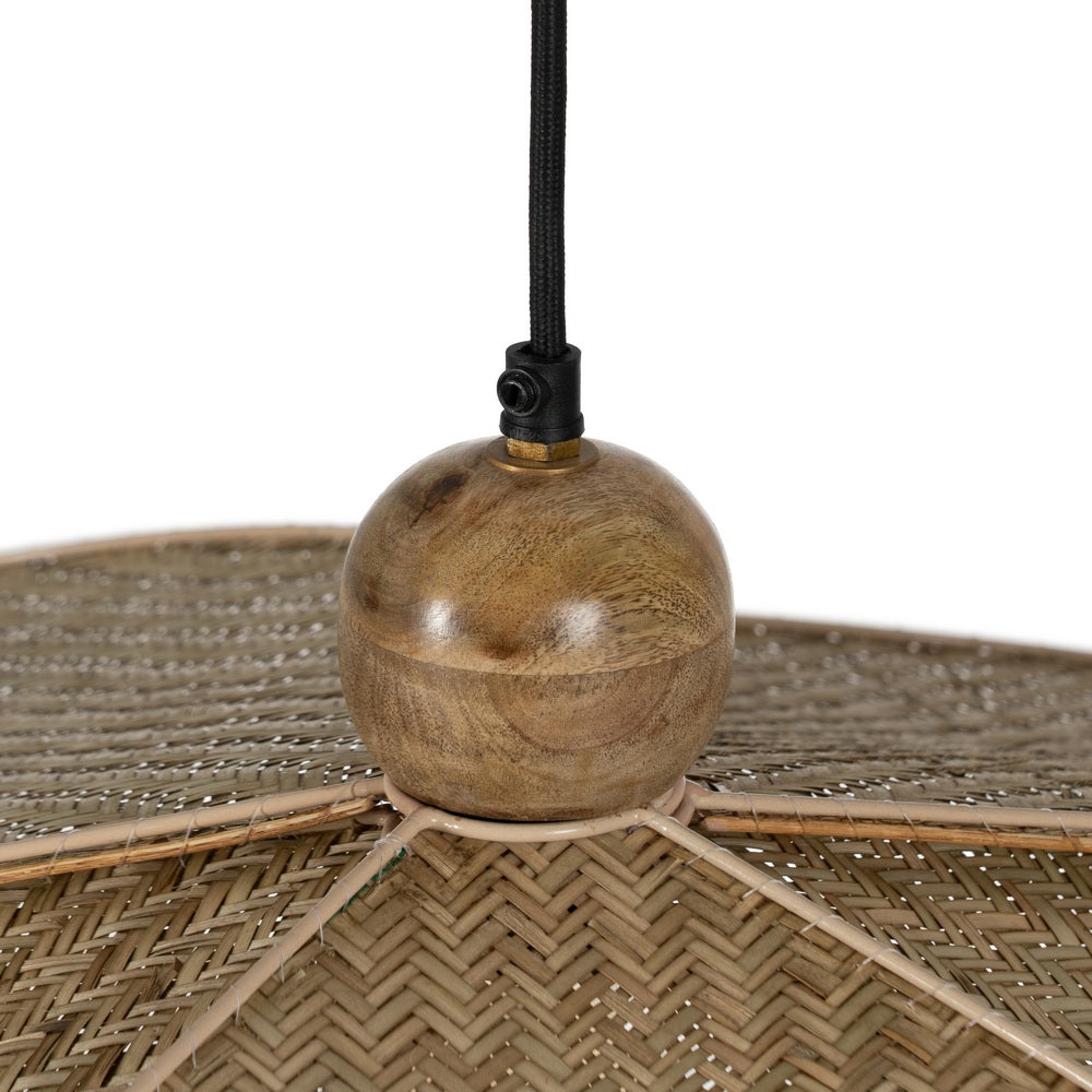 LÁMPARA TECHO FIBRA NATURAL ILUMINACIÓN 82 X 82 X 28 CM