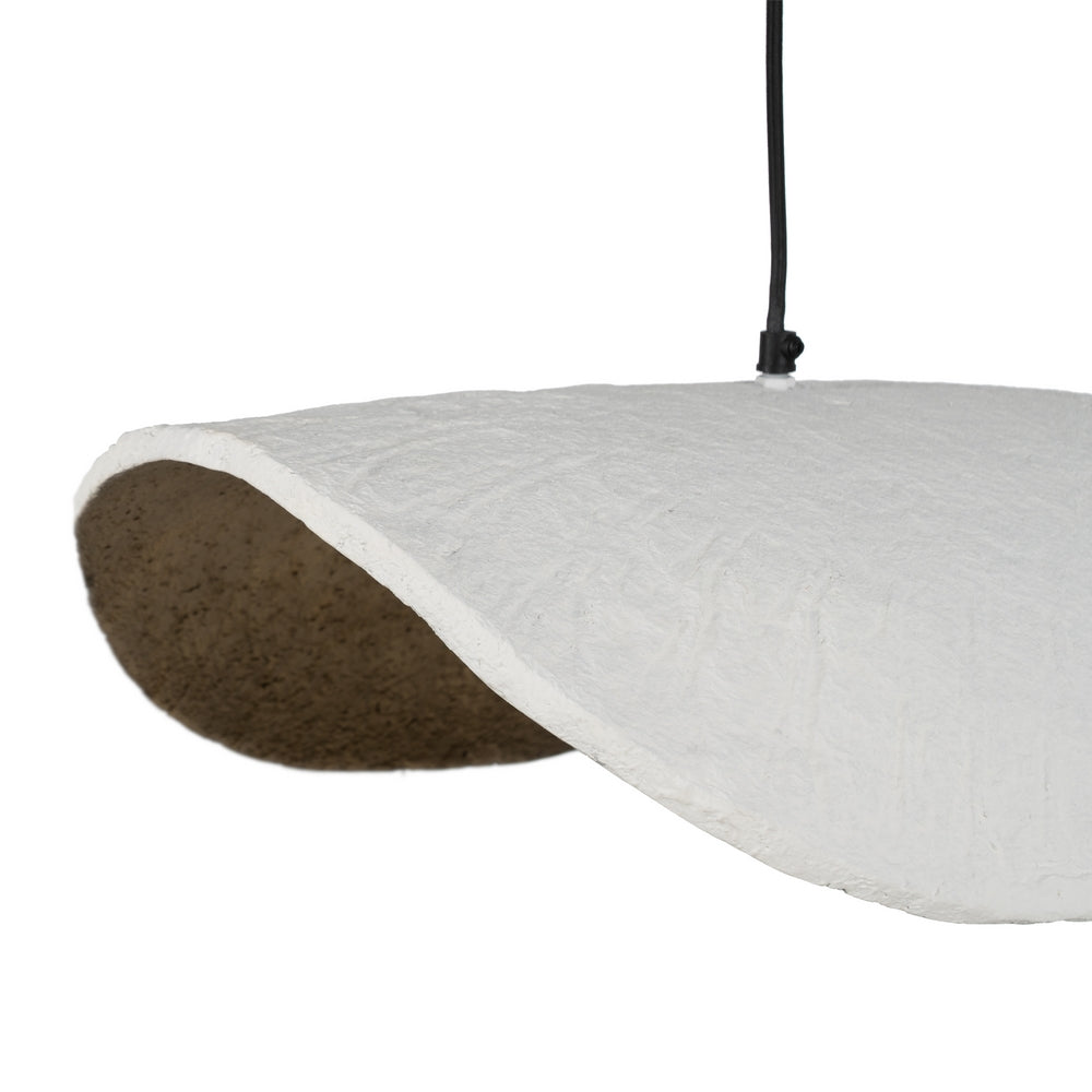 WHITE-GOLD PAPER MACHE CEILING LAMP 53 X 39 X 18 CM