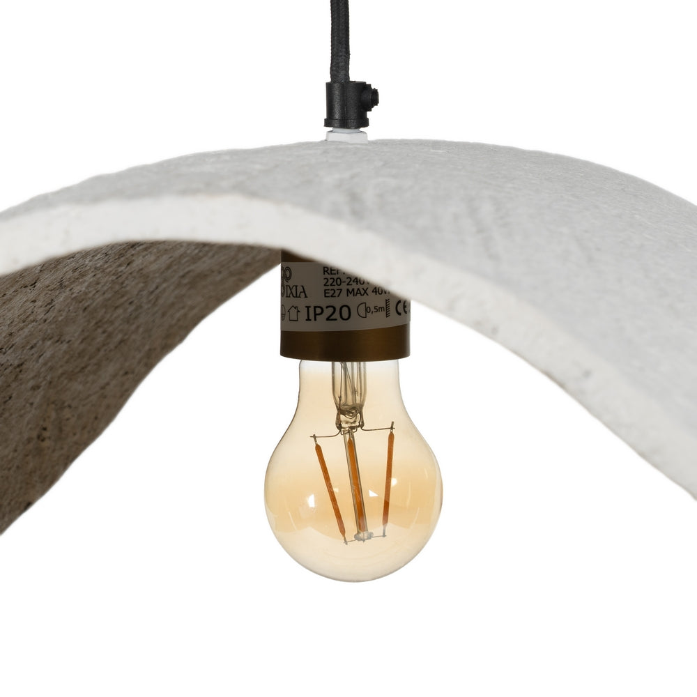 WHITE-GOLD PAPER MACHE CEILING LAMP 53 X 39 X 18 CM