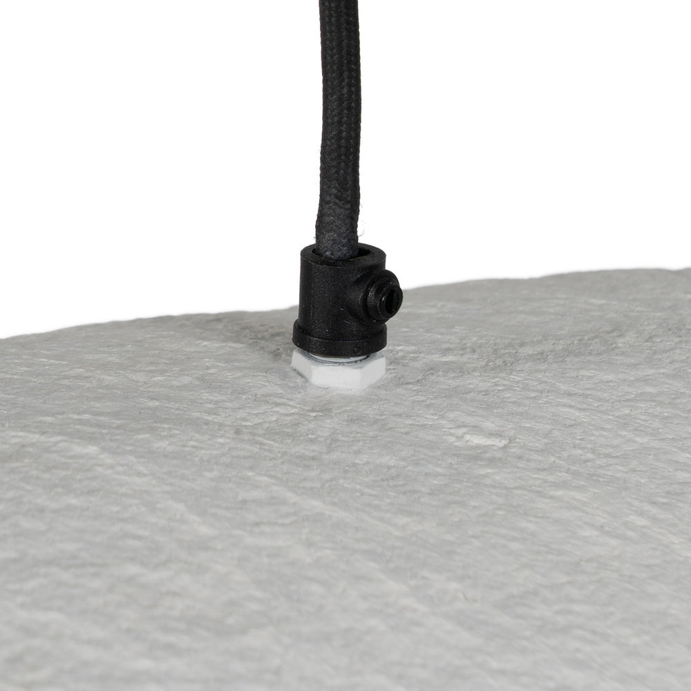 WHITE-GOLD PAPER MACHE CEILING LAMP 53 X 39 X 18 CM