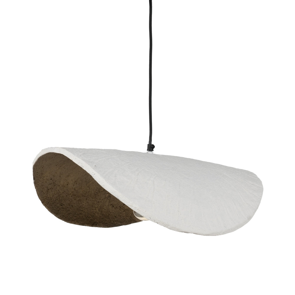 WHITE-GOLD PAPER MACHE CEILING LAMP 53 X 39 X 18 CM
