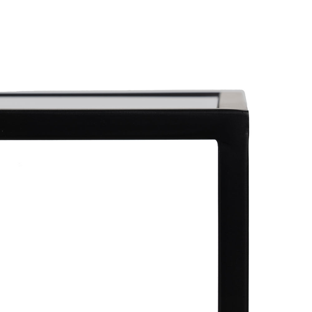 CONSOLA NEGRO METAL-CRISTAL 101 X 30 X 83 CM