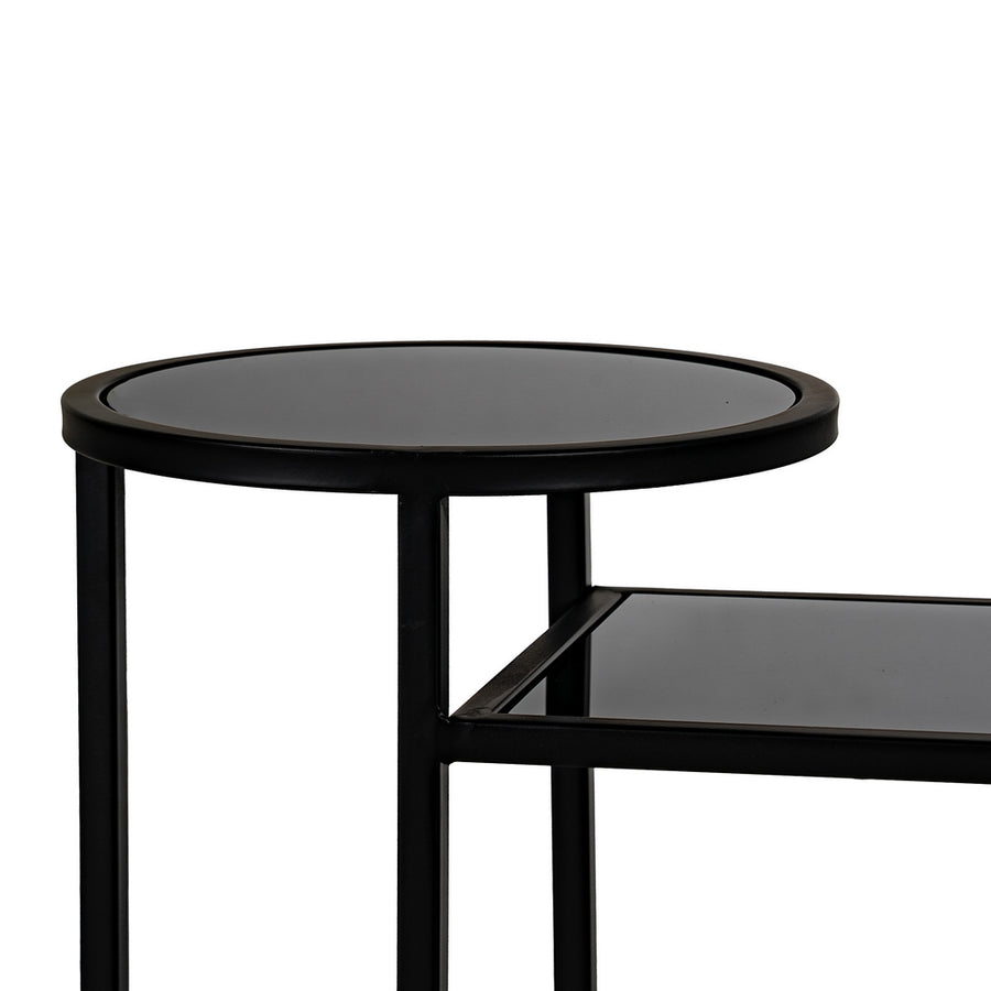 CONSOLA NEGRO METAL-CRISTAL 101 X 30 X 83 CM