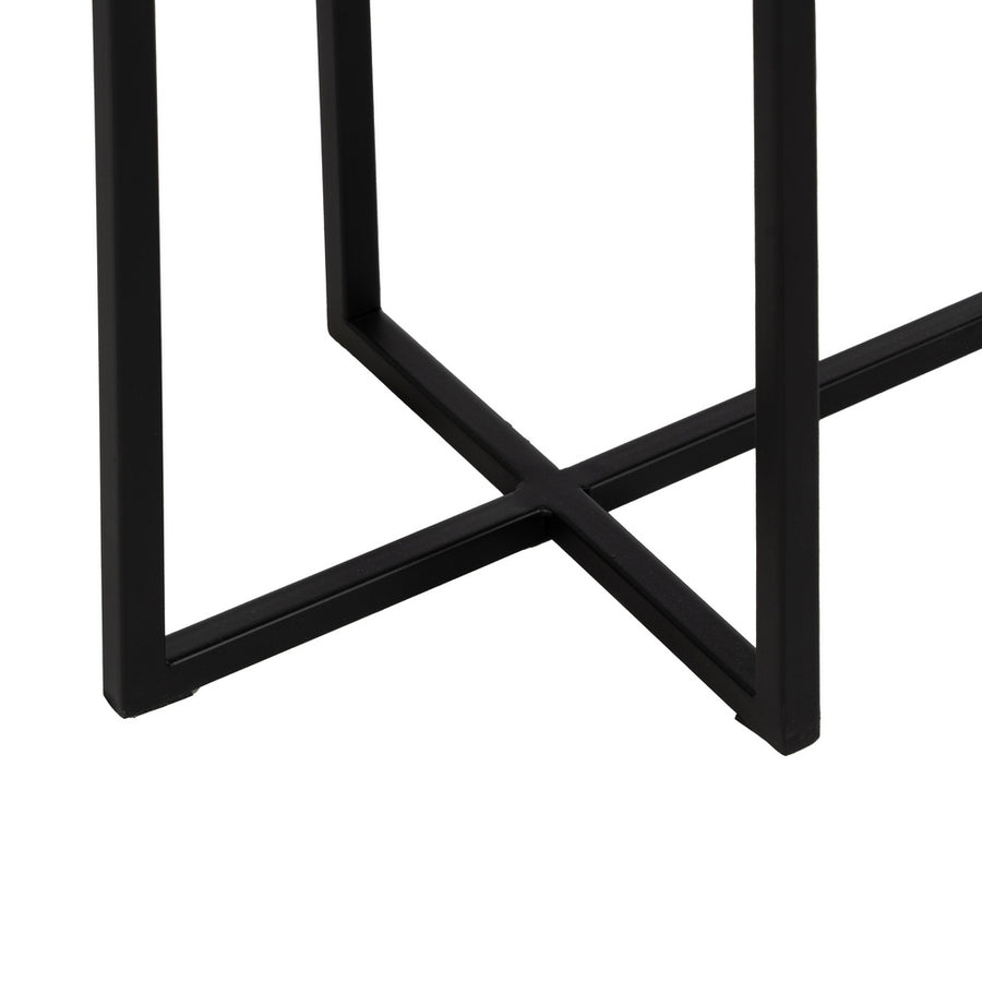 CONSOLA NEGRO METAL-CRISTAL 101 X 30 X 83 CM