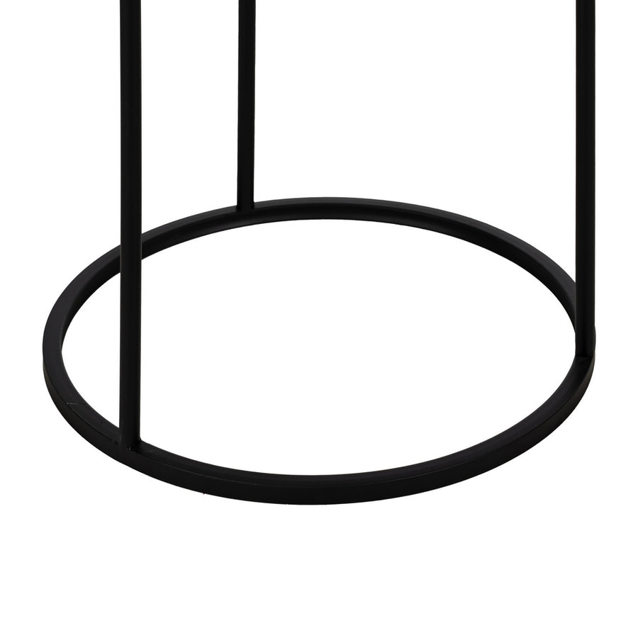 S/2 MESITAS NEGRO METAL-CRISTAL 46 X 46 X 60 CM