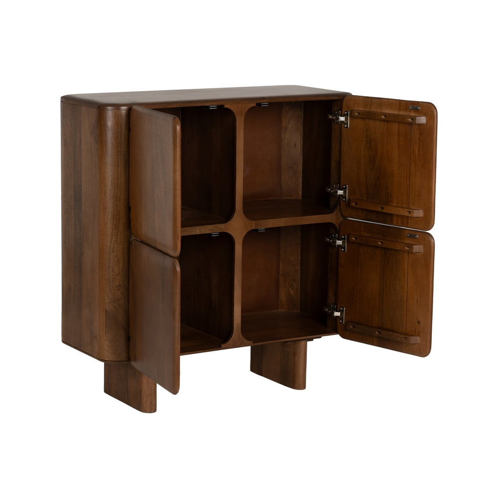BROWN MANGO WOOD LIVING ROOM CABINET 104 X 45 X 110 CM