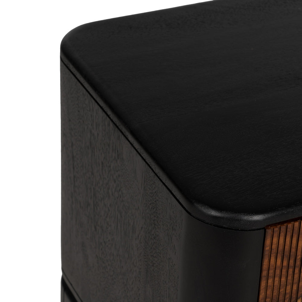 BROWN-BLACK TV CABINET WOOD LIVING ROOM 160 X 40 X 50 CM