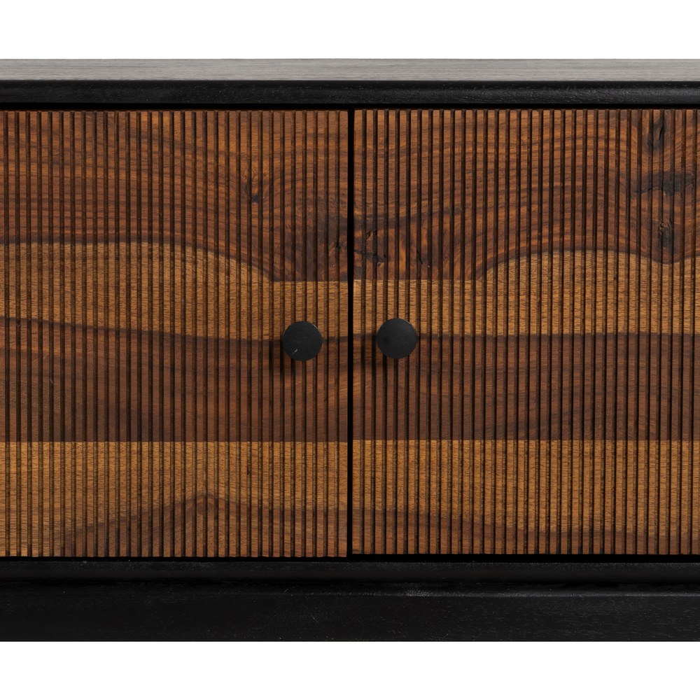 BROWN-BLACK TV CABINET WOOD LIVING ROOM 160 X 40 X 50 CM