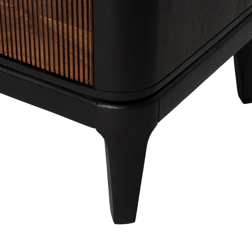 BROWN-BLACK TV CABINET WOOD LIVING ROOM 160 X 40 X 50 CM