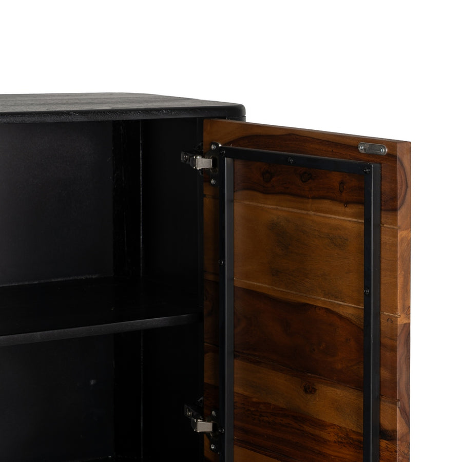 ARMARIO MARRÓN-NEGRO MADERA SALÓN 90 X 40 X 150 CM