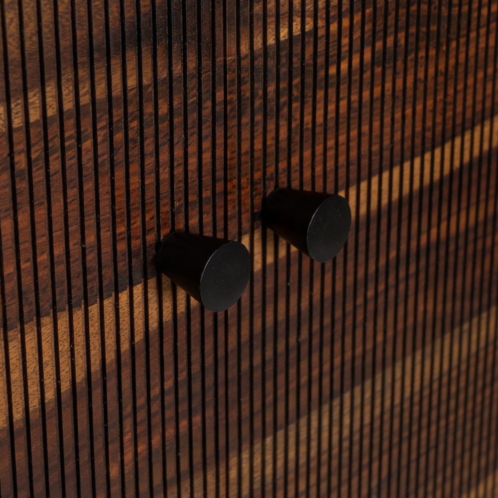 BROWN-BLACK WOOD LIVING ROOM CABINET 90 X 40 X 150 CM