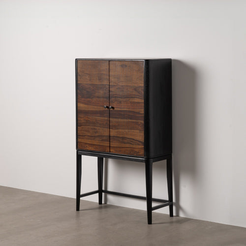 ARMARIO MARR�N-NEGRO MADERA SAL�N 90 X 40 X 150 CM