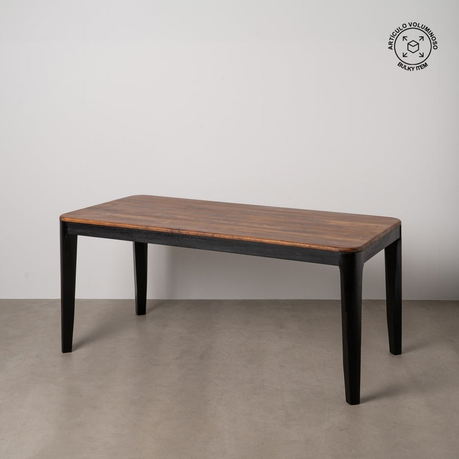 MESA COMEDOR MARRÓN-NEGRO MADERA SALÓN 180 X 90 X 76 CM