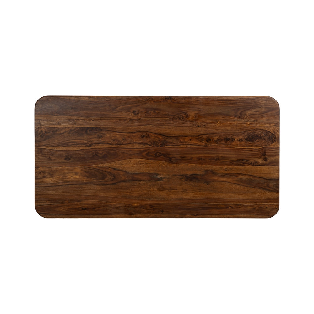 BROWN-BLACK DINING TABLE WOOD LIVING ROOM 180 X 90 X 76 CM