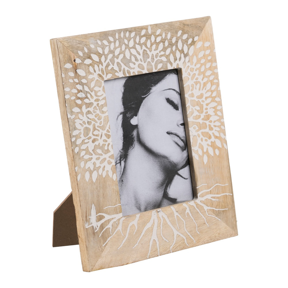 PORTAFOTOS BLANCO-NATURAL 20 X 2 X 25 CM