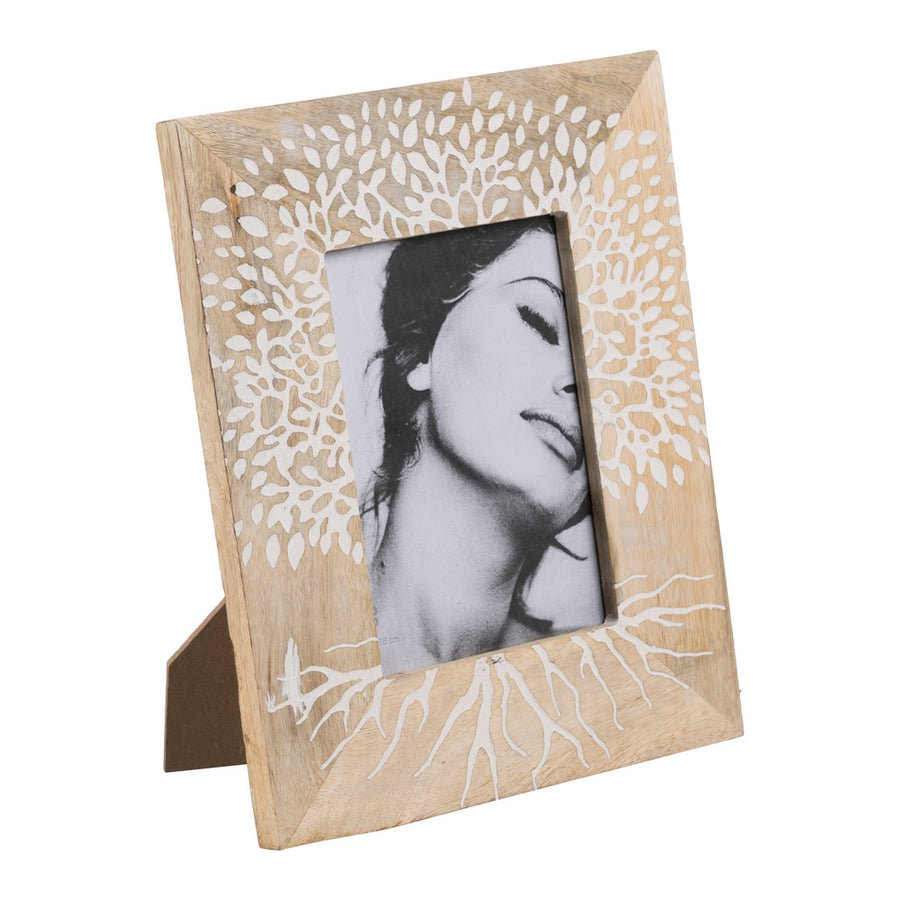 PORTAFOTOS BLANCO-NATURAL 20 X 2 X 25 CM