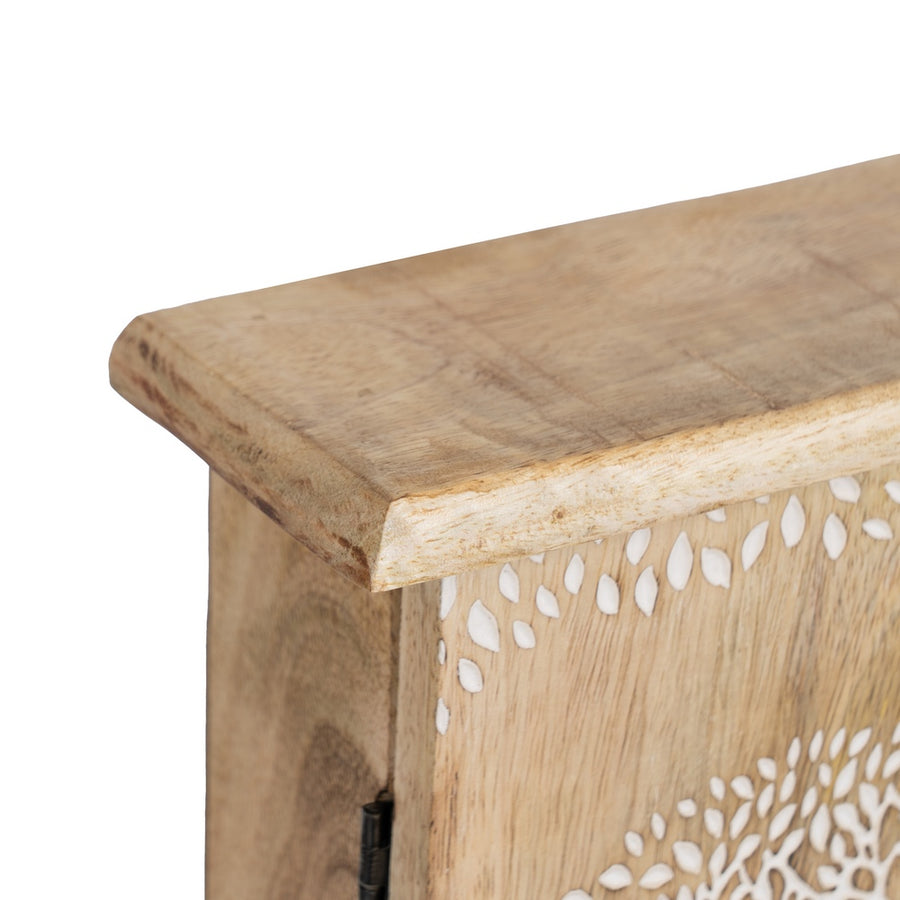 KEY BOX WHITE-NATURAL 18 X 7.50 X 28 CM