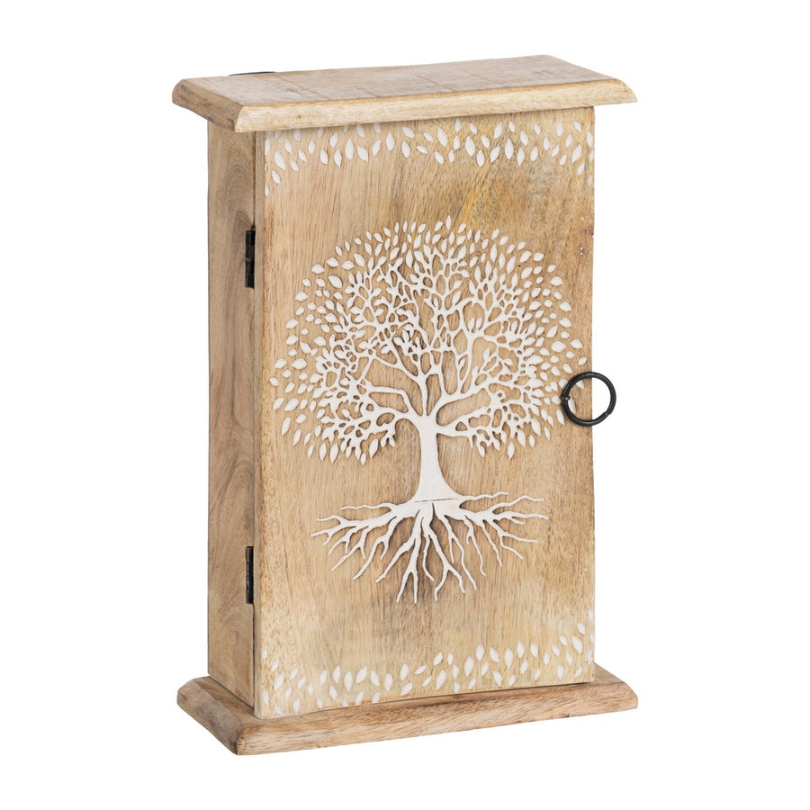 KEY BOX WHITE-NATURAL 18 X 7.50 X 28 CM