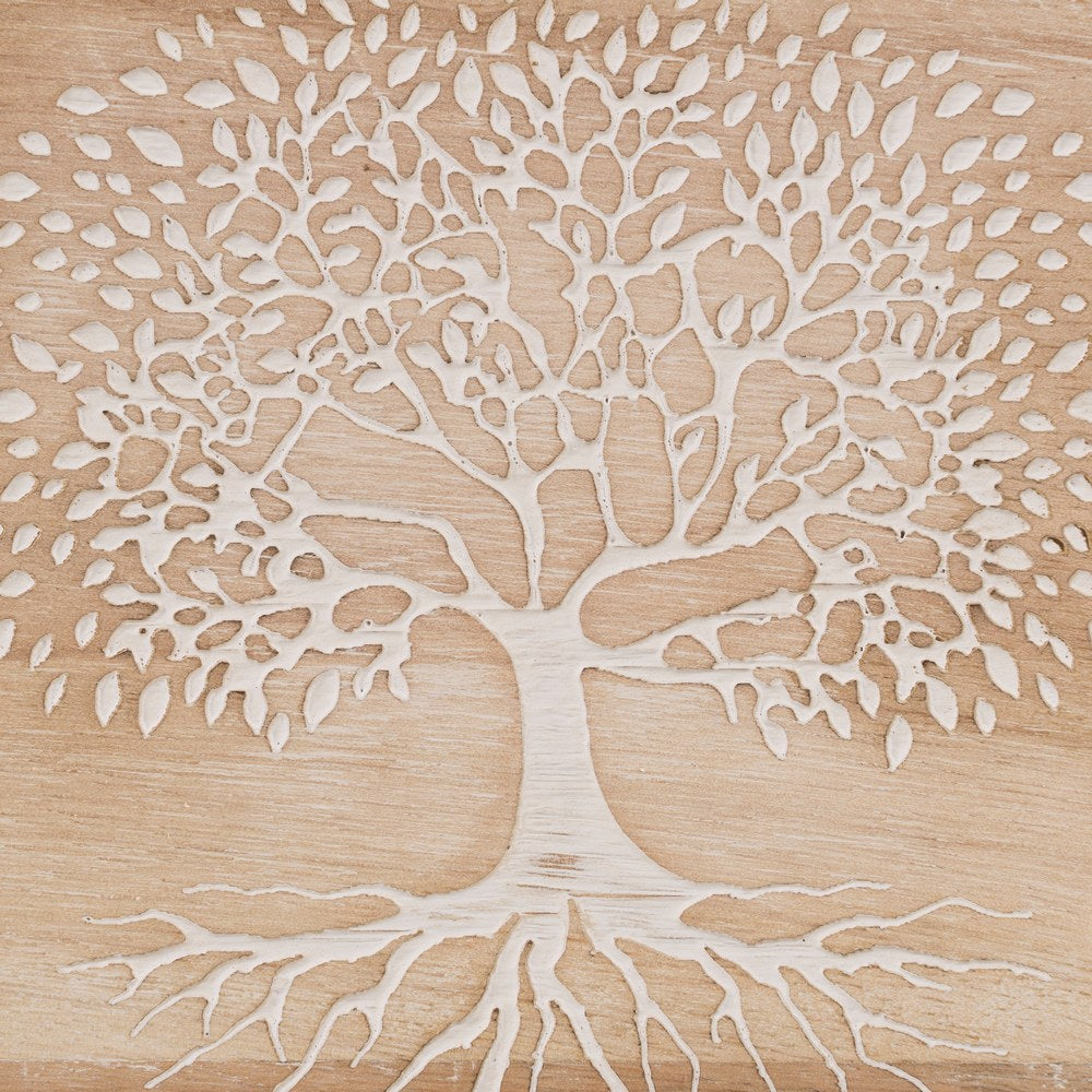 S/2 CAJAS BLANCO-NATURAL MADERA DE MANGO 24 X 16 X 11 CM
