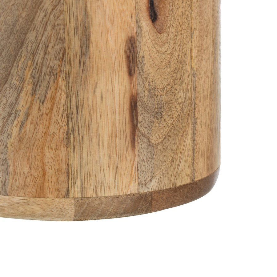 S/2 TARRO BLANCO-NATURAL MADERA DE MANGO 15 X 15 X 15 CM