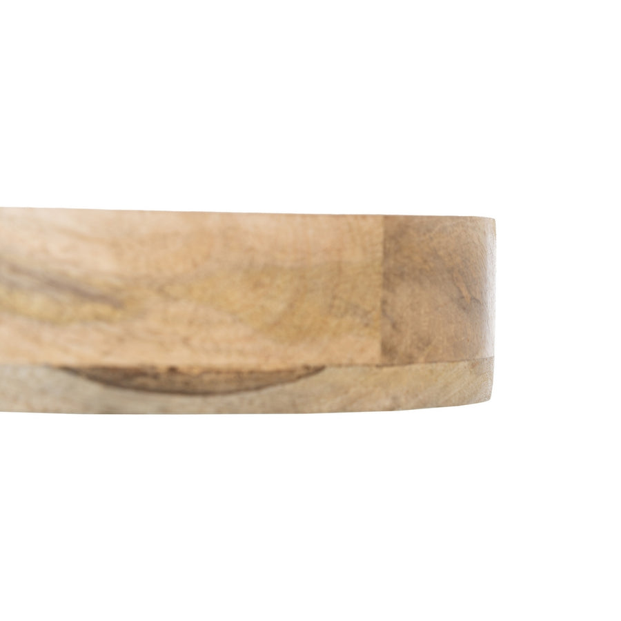 TRAY WHITE-NATURAL MANGO WOOD 35 X 35 X 5 CM