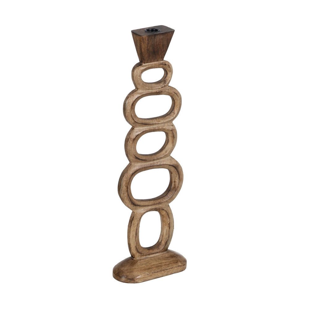 S/3 CANDELABRO NATURAL MADERA DE MANGO 17 X 7 X 50 CM