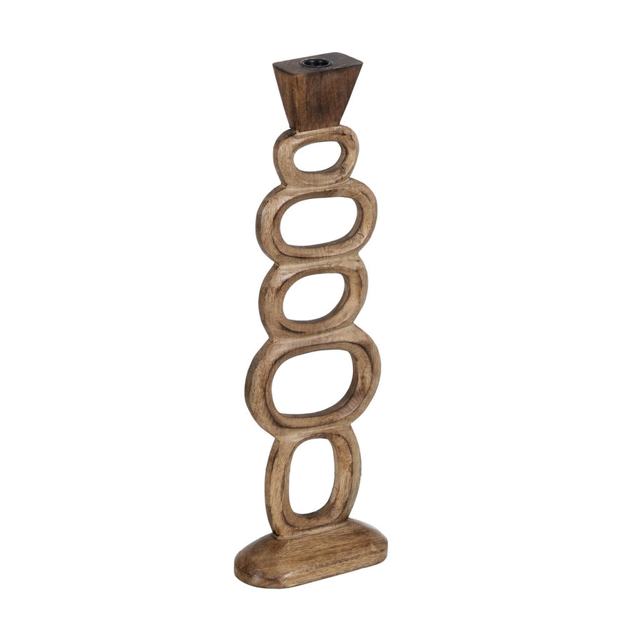 S/3 CANDELABRO NATURAL MADERA DE MANGO 17 X 7 X 50 CM