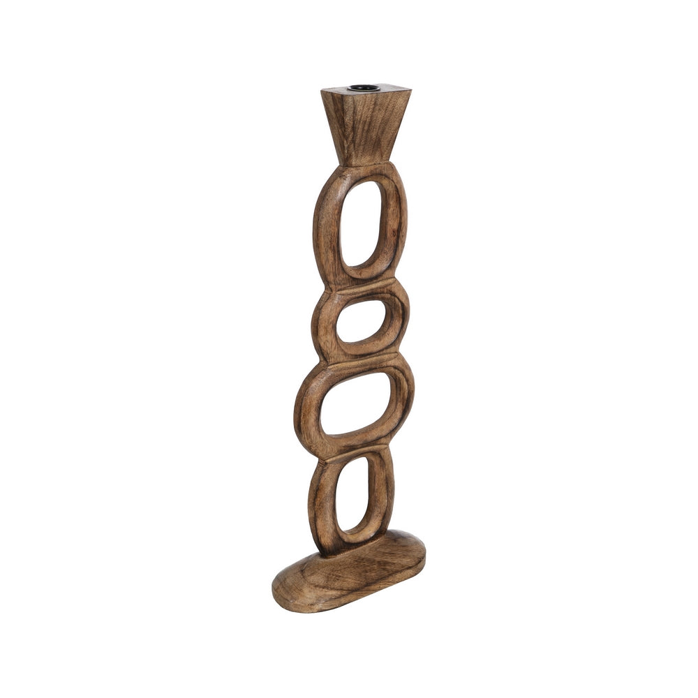 S/3 CANDELABRO NATURAL MADERA DE MANGO 17 X 7 X 50 CM