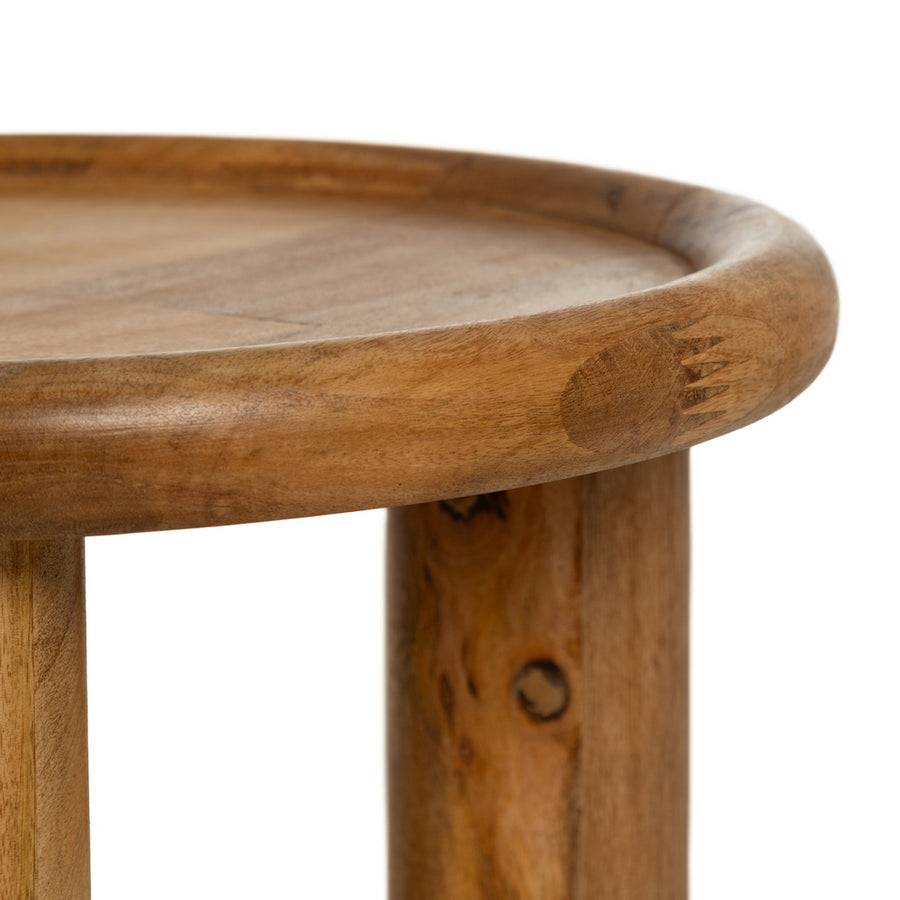 MESITA NATURAL MADERA DE MANGO 42 X 42 X 46 CM
