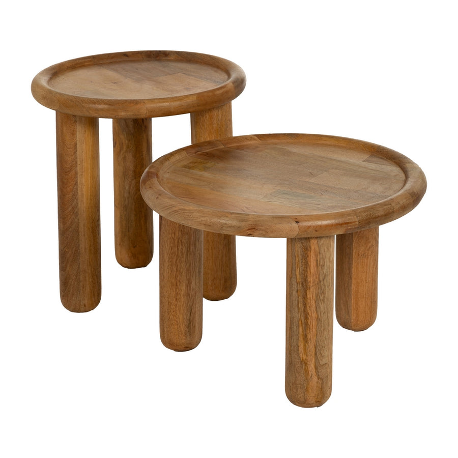MESITA NATURAL MADERA DE MANGO 50 X 50 X 36 CM