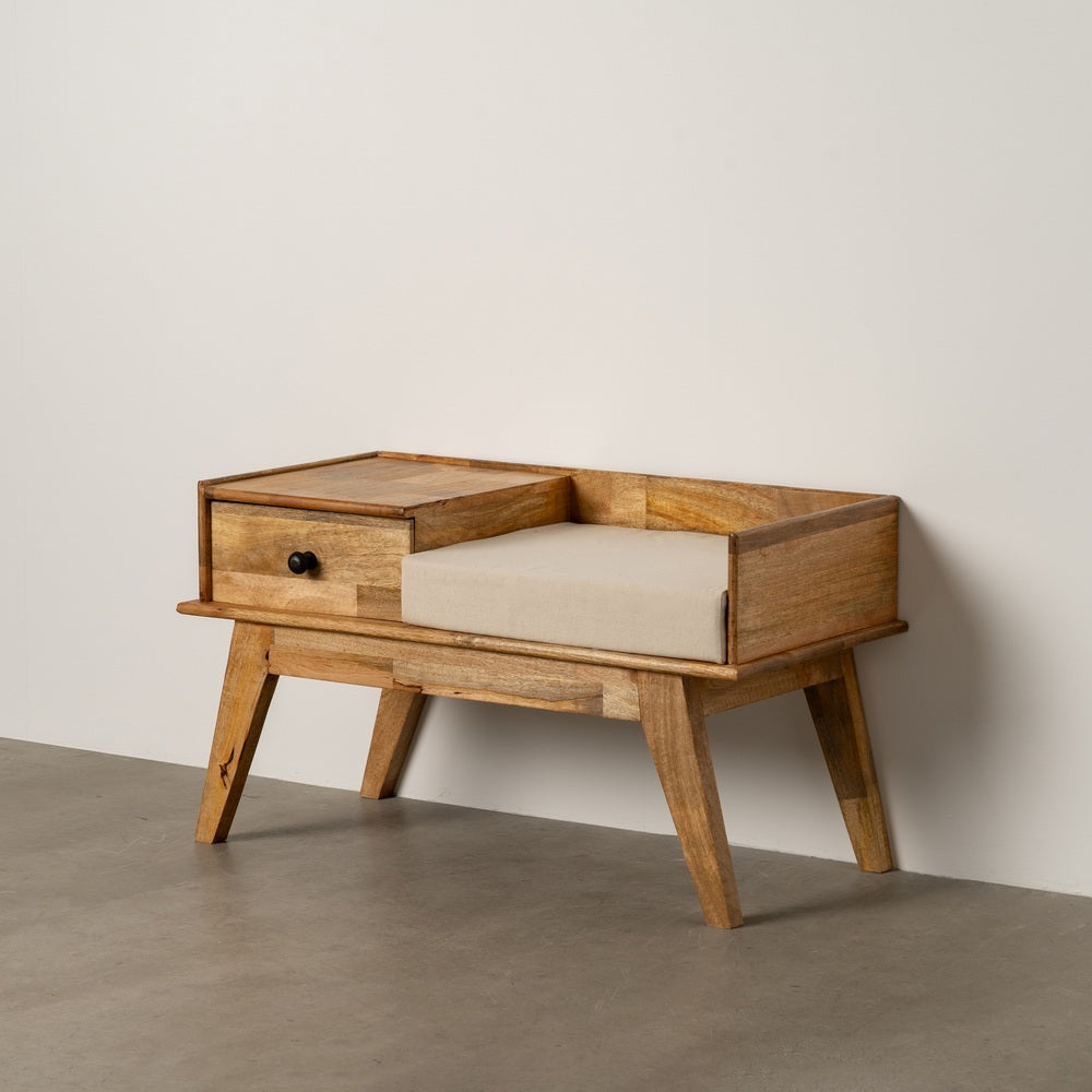 BANCO NATURAL MADERA DE MANGO 98 X 46 X 54 CM