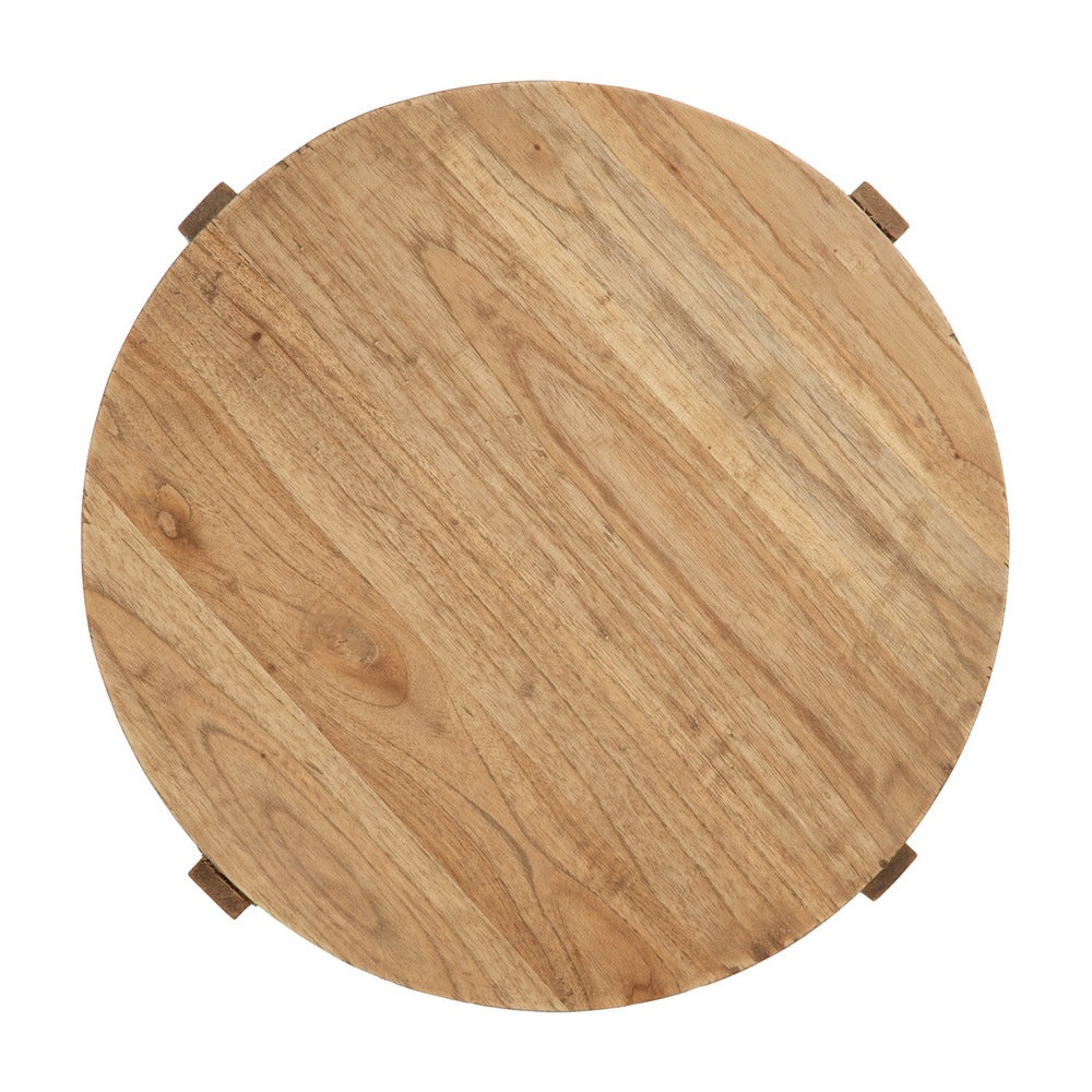 MESA AUXILIAR NATURAL MADERA MINDI SALÓN 40 X 40 X 45 CM