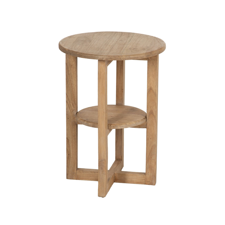 MESA AUXILIAR NATURAL MADERA MINDI SALÓN 40 X 40 X 55 CM