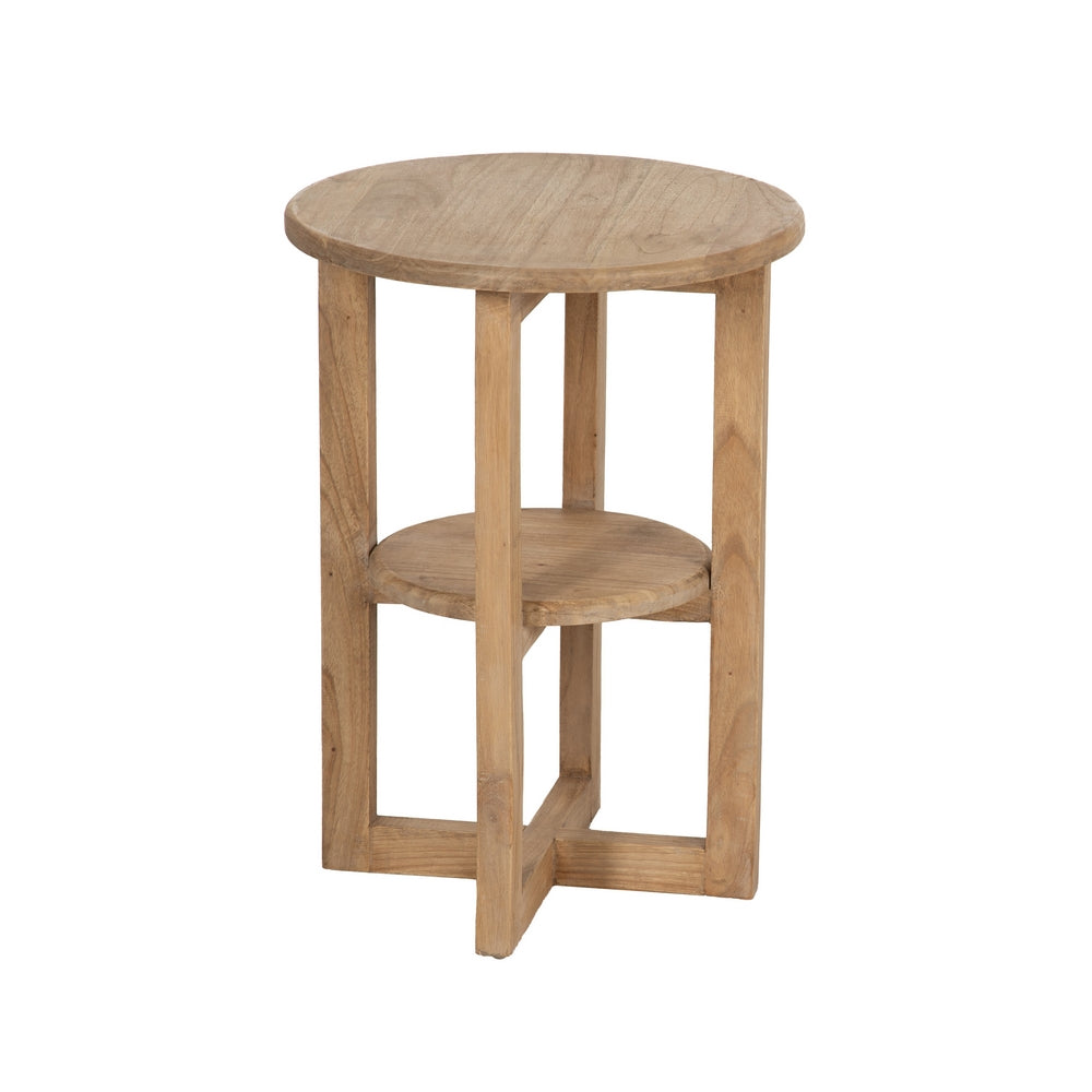 MESA AUXILIAR NATURAL MADERA MINDI SALÓN 40 X 40 X 55 CM