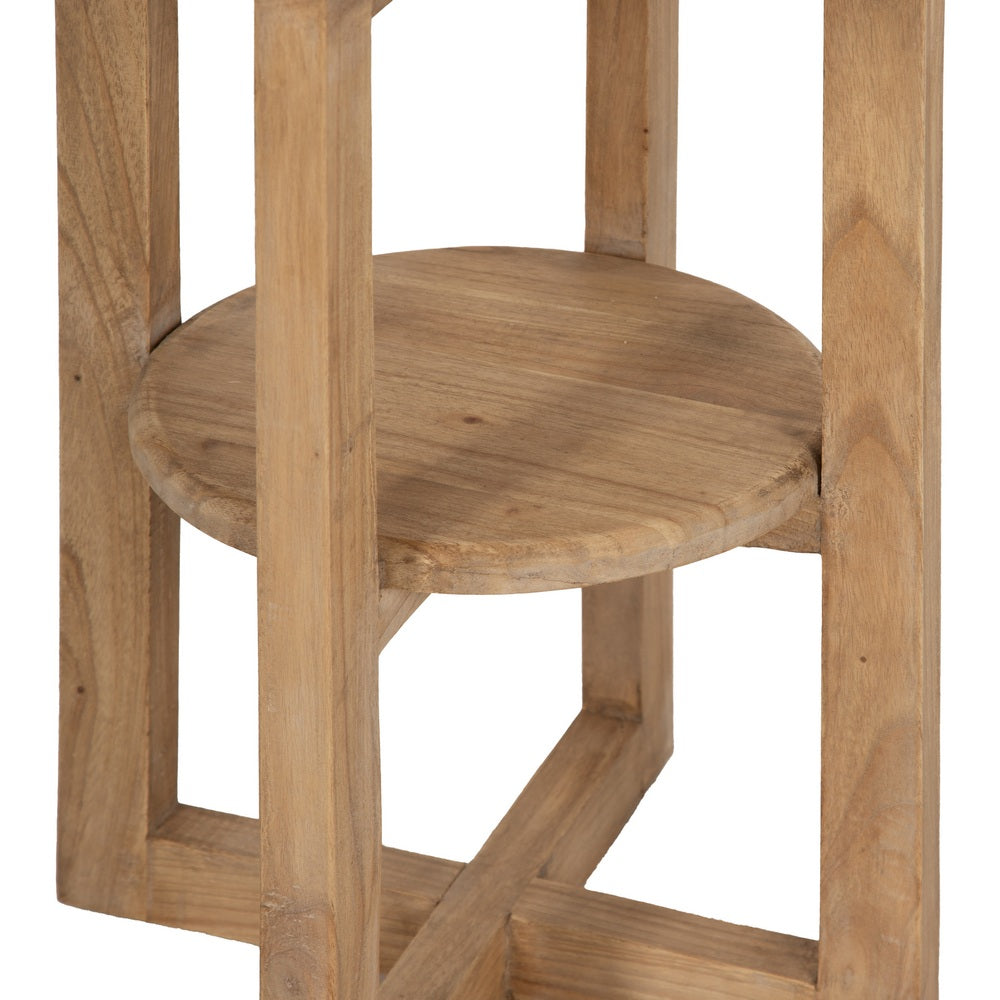 MESA AUXILIAR NATURAL MADERA MINDI SALÓN 40 X 40 X 55 CM