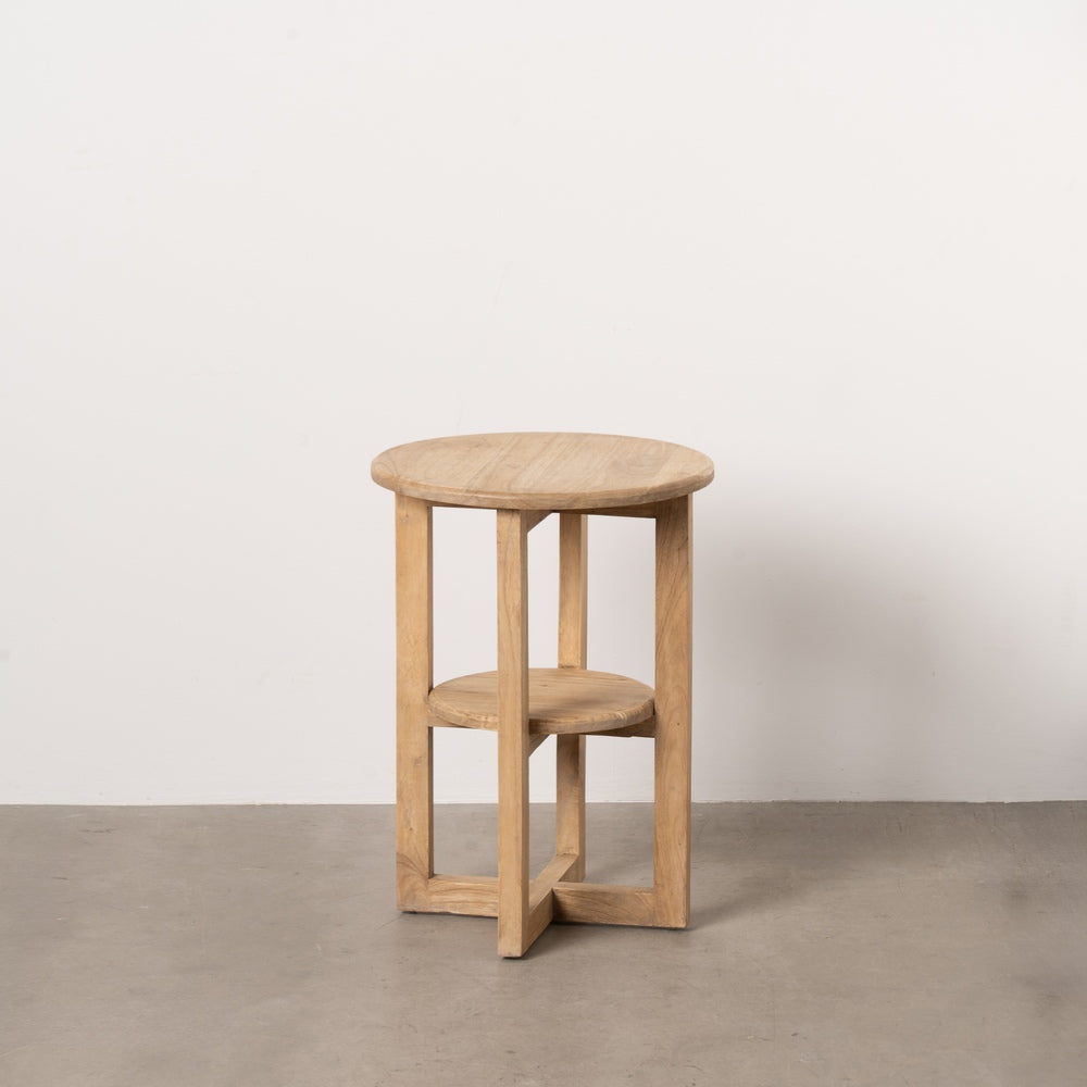 MESA AUXILIAR NATURAL MADERA MINDI SAL�N 40 X 40 X 55 CM