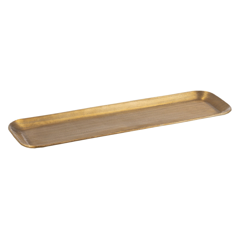 S/3 BANDEJA ORO VIEJO METAL DECORACI�N 48,30 X 14 CM