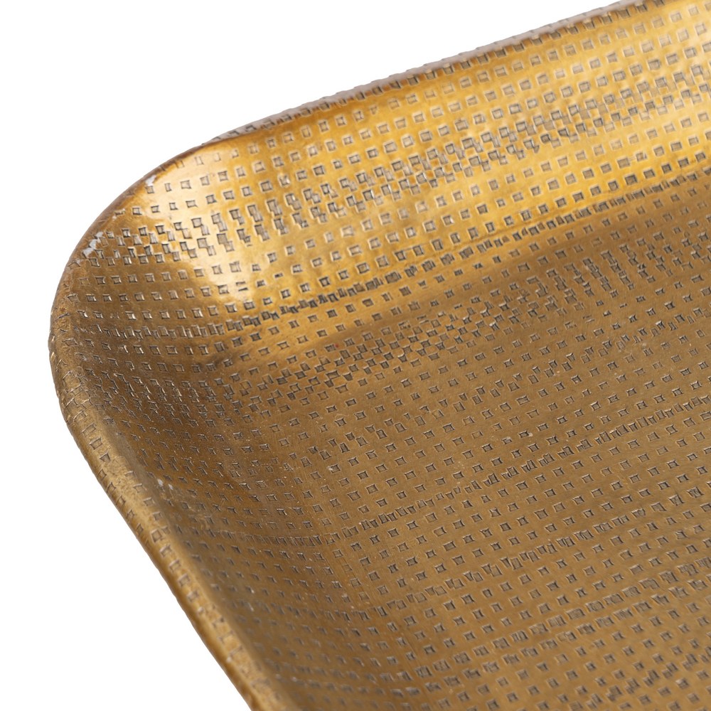 S/3 BANDEJA ORO VIEJO METAL DECORACIÓN 48,30 X 14 CM