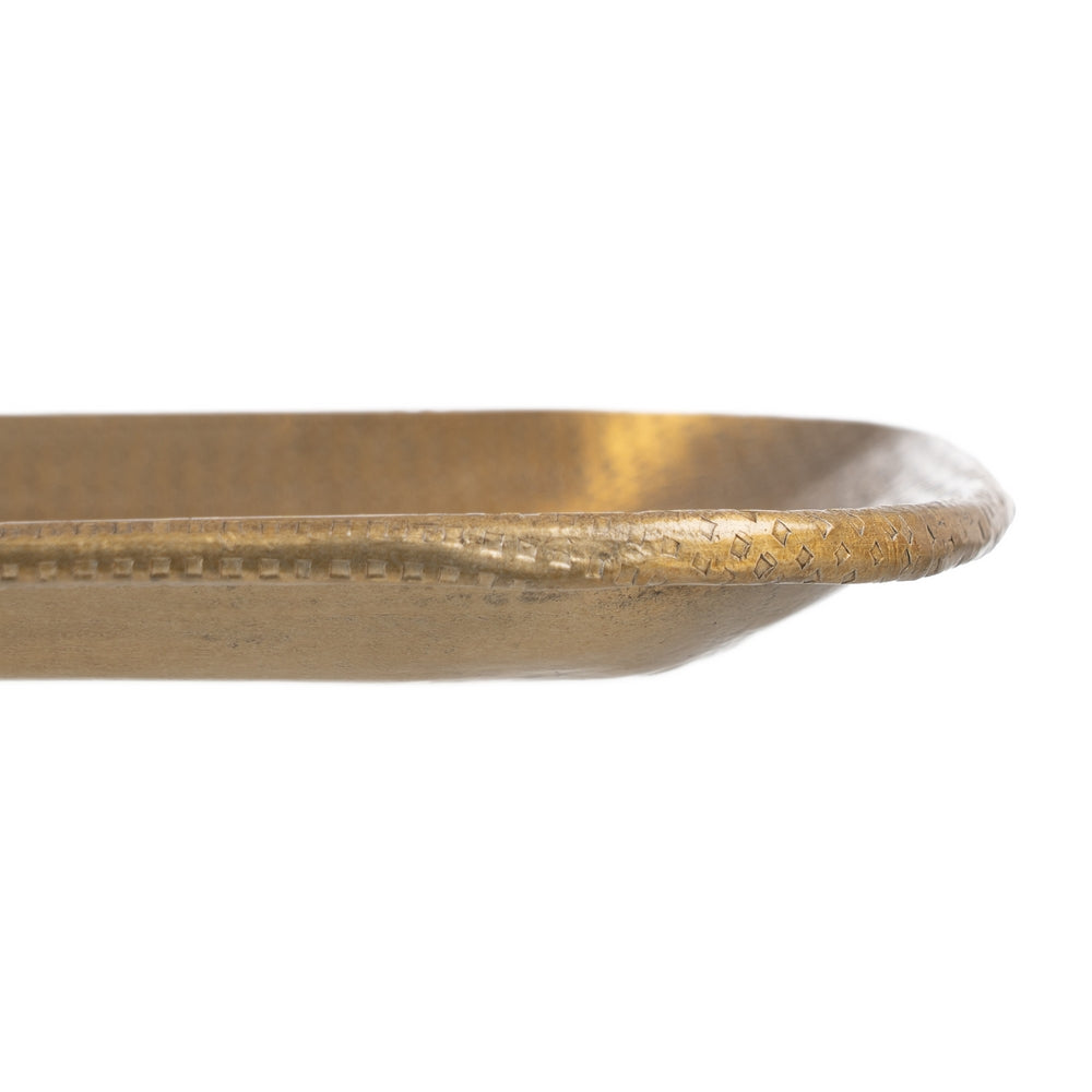 S/3 BANDEJA ORO VIEJO METAL DECORACIÓN 48,30 X 14 CM