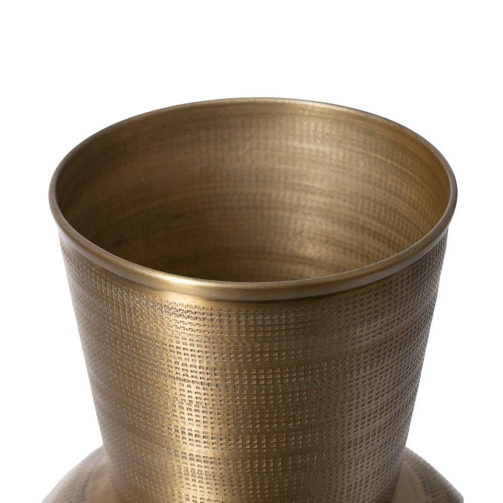JARRÓN ORO VIEJO METAL DECORACIÓN 20,30 X 20,30 X 41,90 CM