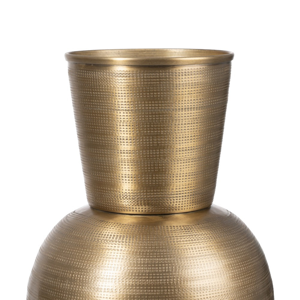 JARRÓN ORO VIEJO METAL DECORACIÓN 20,30 X 20,30 X 41,90 CM