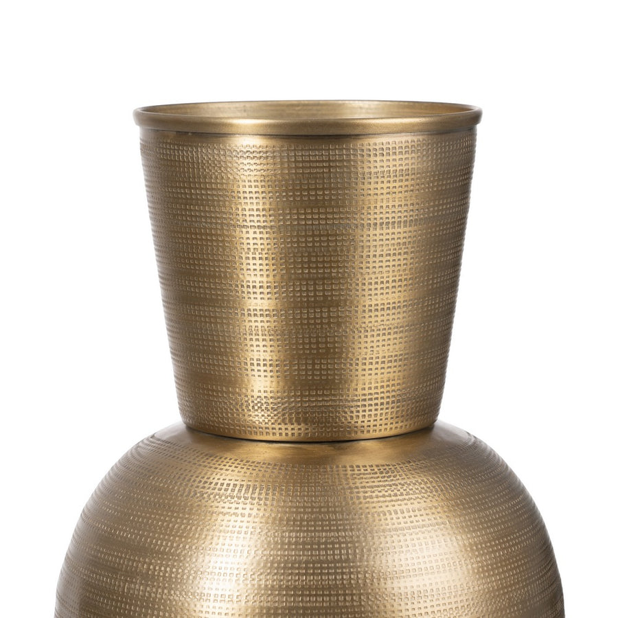 JARRÓN ORO VIEJO METAL DECORACIÓN 20,30 X 20,30 X 41,90 CM