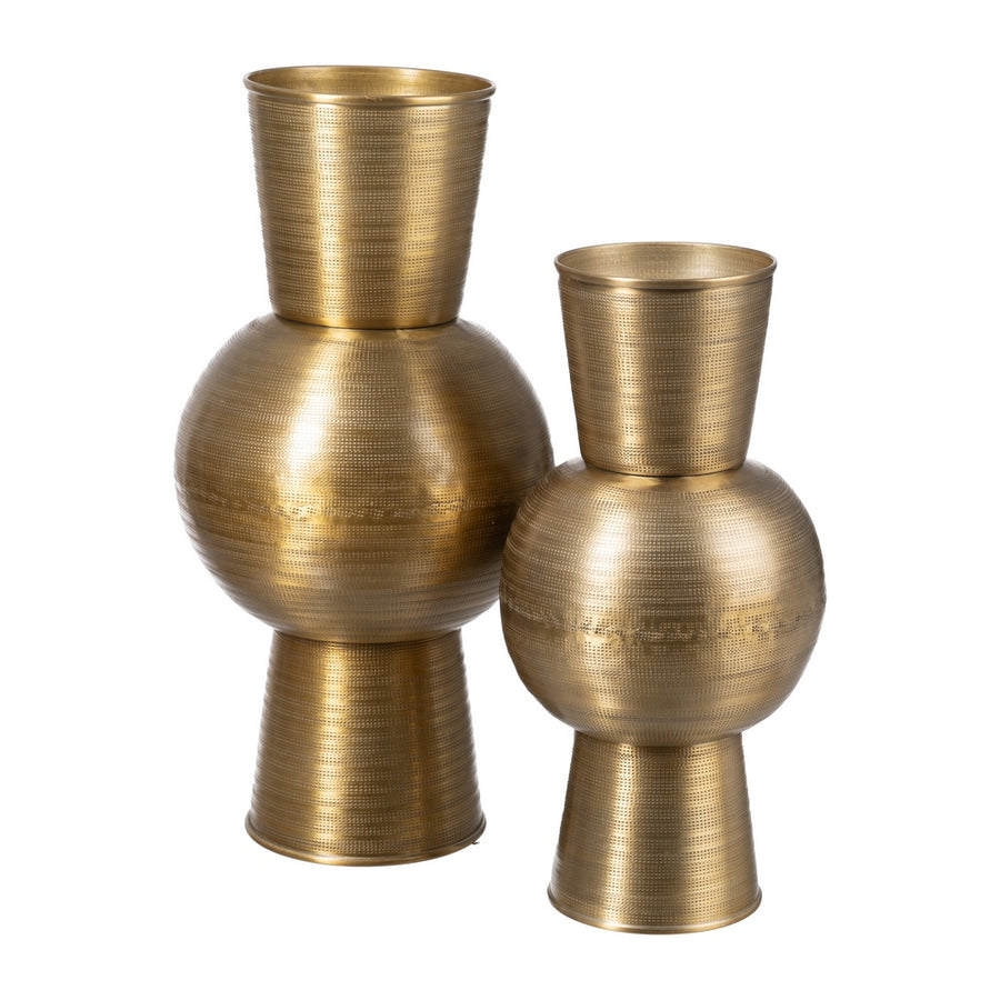 OLD GOLD VASE METAL DECORATION 25.40 X 25.40 X 50.80 CM