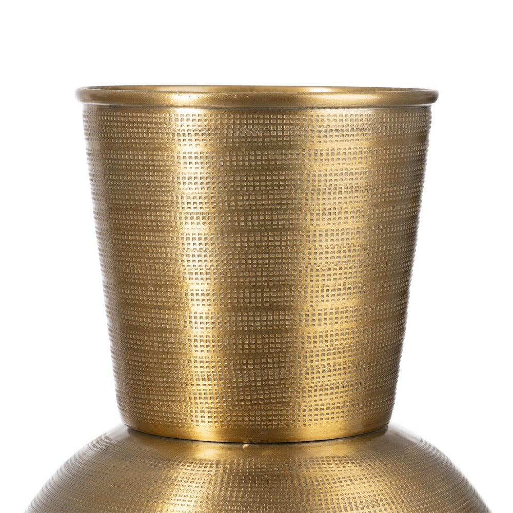 JARRÓN ORO VIEJO METAL DECORACIÓN 25,40 X 25,40 X 50,80 CM