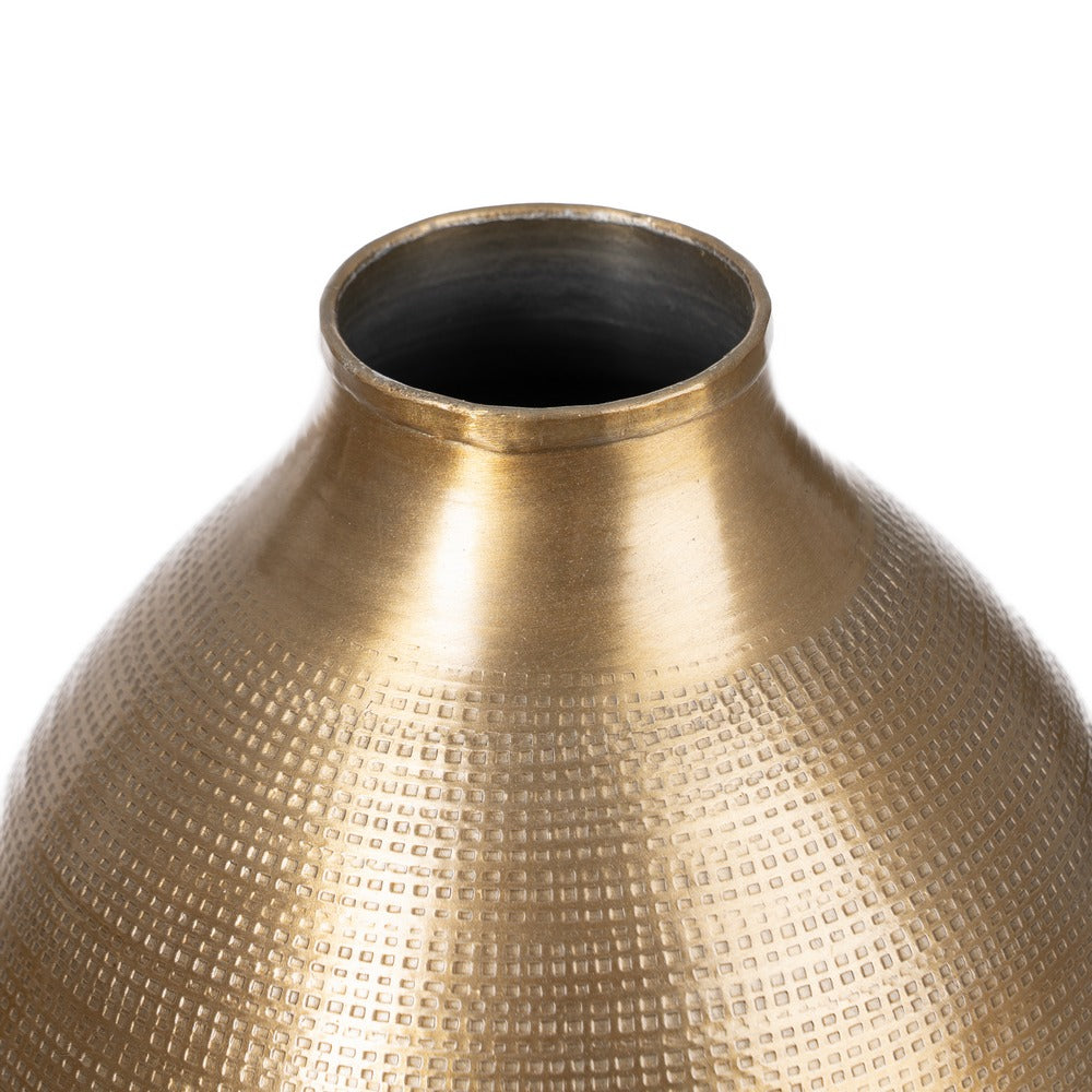JARRÓN ORO VIEJO METAL DECORACIÓN 16,50 X 16,50 X 35,50 CM