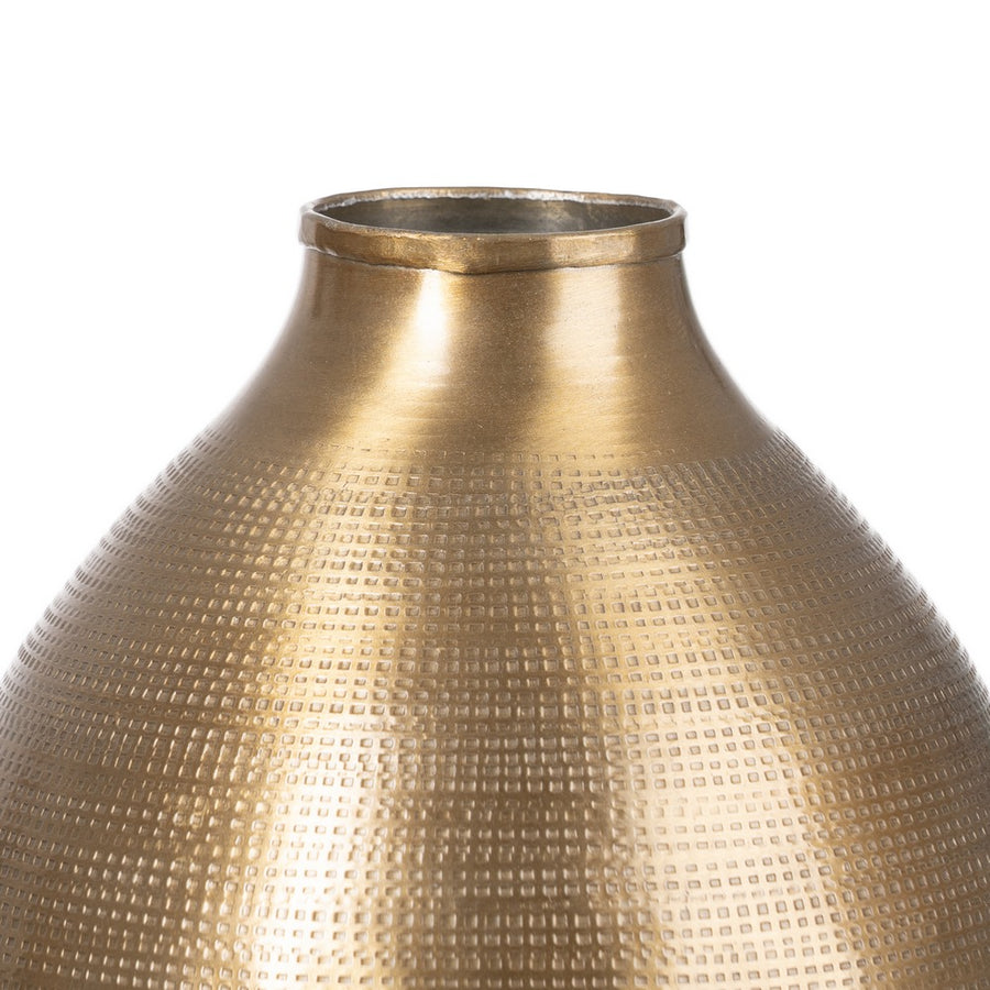 JARRÓN ORO VIEJO METAL DECORACIÓN 16,50 X 16,50 X 35,50 CM